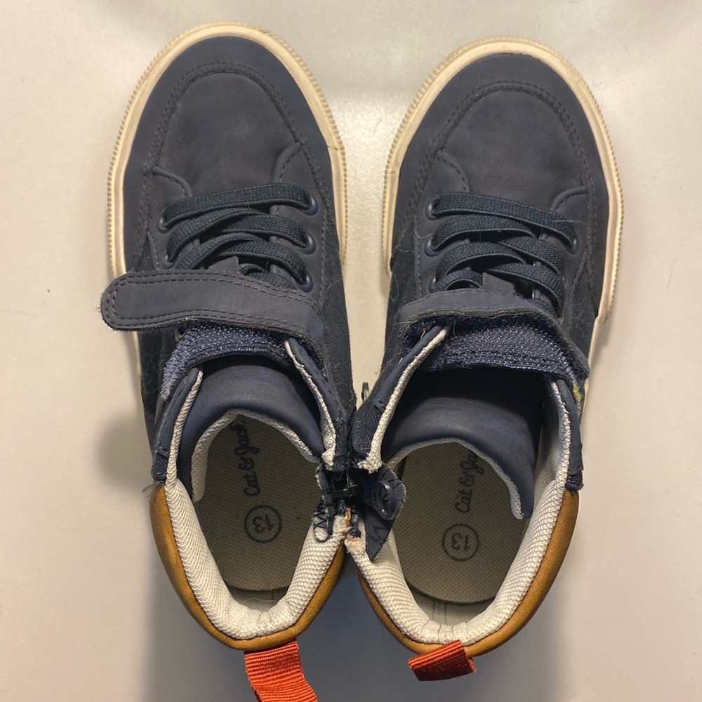 Cat & Jack Navy and Tan Kids Boots